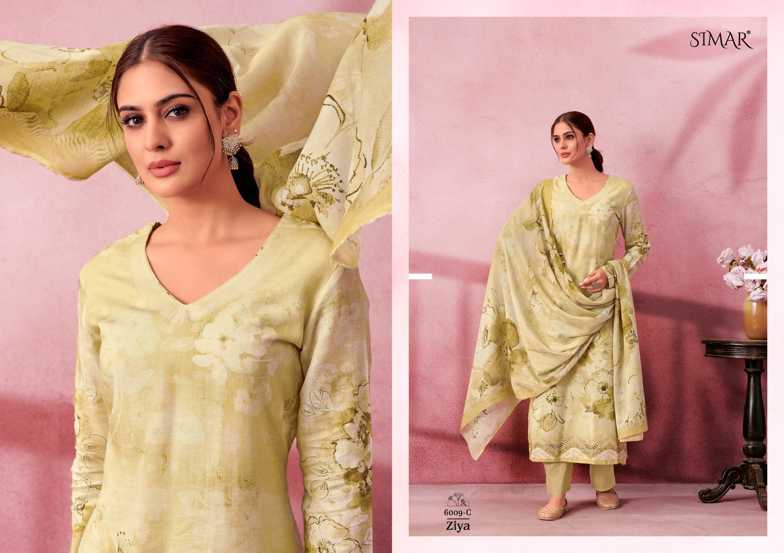 Ziya By Glossy Linen Cotton Printed Dress Material Wholesalers In Delhi
